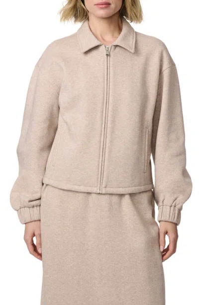 Bernardo Knit Fleece Jacket In Heathtaupe