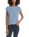Bernardo Knitted Wave Pointelle Boxy Shell In Blue