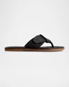 Bernardo Laia Knotted Bow Thong Sandals In Black Glove Leather