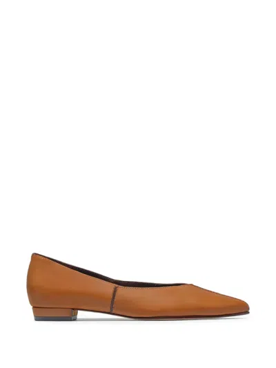 Bernardo Lana Point-toe Ballet Flats In Brown