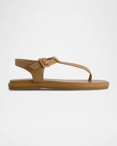 Bernardo Leather Ankle-strap Thong Sandals