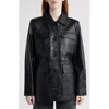 Bernardo Leather Shirt Jacket In Black