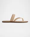 Bernardo Leia Flat Thong Sandals In Blush Antique Calf