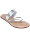Bernardo Leia Leather Flat Sandal In Silver