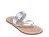 Bernardo Leia Leather Flat Sandal In Silver
