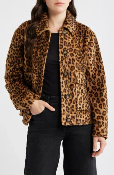 Bernardo Leopard Print Jacket In Brown