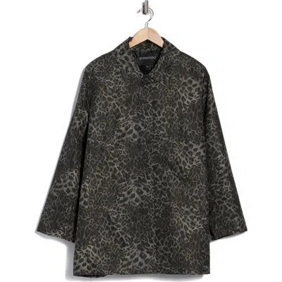 Bernardo Leopard Print Raincoat In Brown