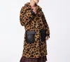 Bernardo Leopard Sherpa Coat In Brown