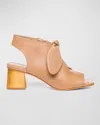 Bernardo Lizzie Leather Knot Zip Sandals In Neutral