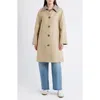 Bernardo Long Check Collar Raincoat In Neutral