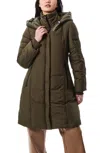 Bernardo Long Hooded Puffer In Green