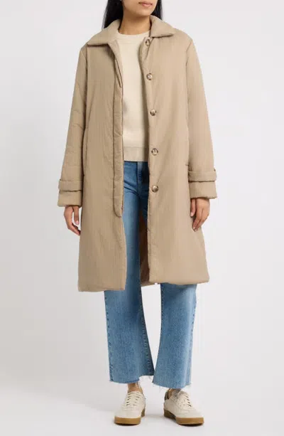 Bernardo Long Liner Coat In Brown