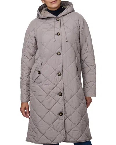Bernardo Long Puffer Coat In Gray