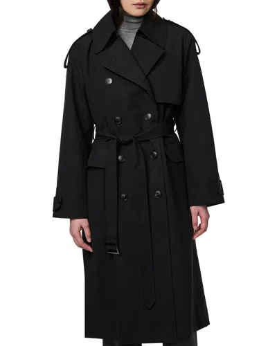 Bernardo Long Rain Coat In Black
