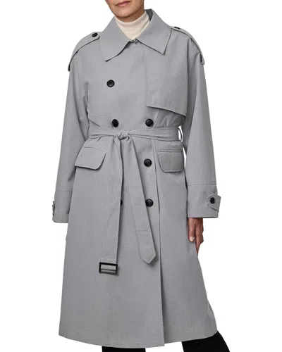Bernardo Long Rain Coat In Gray