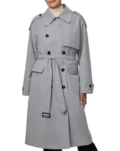 Bernardo Long Rain Coat In Grey