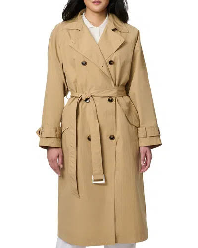 Bernardo Long Trench Coat In Brown