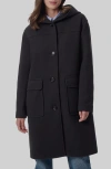 Bernardo Longline Hooded Coat In Black