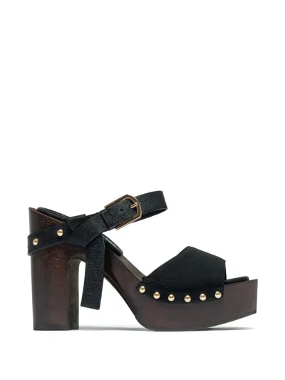 Bernardo Luxor Buckle Studded Sandals In Black