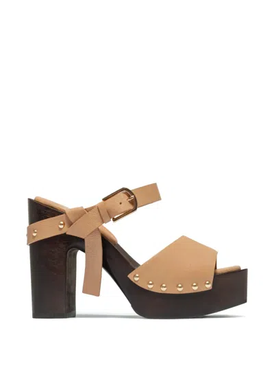 Bernardo Luxor Studded Buckle Sandals In Neutral
