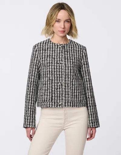 Bernardo Mademoiselle Tweed Cropped Jacket In Black