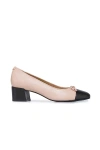 Bernardo Marisol Bicolor Cap-toe Ballerina Pumps In Pink