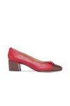 Bernardo Marisol Bicolor Cap-toe Ballerina Pumps In Red