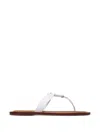 Bernardo Matrix 2 Leather Flat Thong Sandal In White