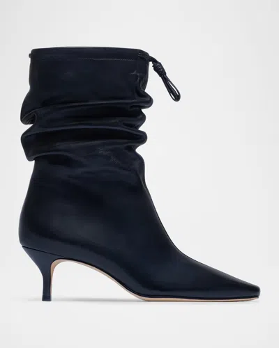 Bernardo Mazzie Scrunch Leather Ankle Boots In Black