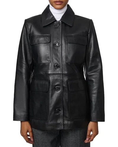 Bernardo Medium Leather Jacket In Black