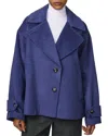 Bernardo Medium Wool-blend Coat In Blue