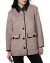 Bernardo Medium Wool-blend Coat In Neutral