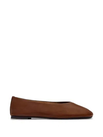 Bernardo Meredith Leather Ballerina Flats In Brown