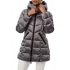 Bernardo Metallic Hooded Walker Coat In Gray