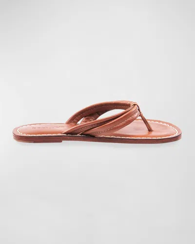 Bernardo Miami Leather Slide Sandals In Brown