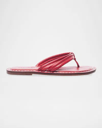 Bernardo Miami Leather Slide Sandals In Red