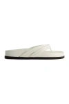 Bernardo Miami Sporty Leather Thong Sandals In White