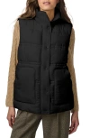 Bernardo Minimalist Double Needle Stitch Recycled Polyester Puffer Vest In Black