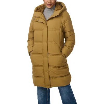 Bernardo Minimalist Double Needle Stitched Puffer Coat In Desert Sand