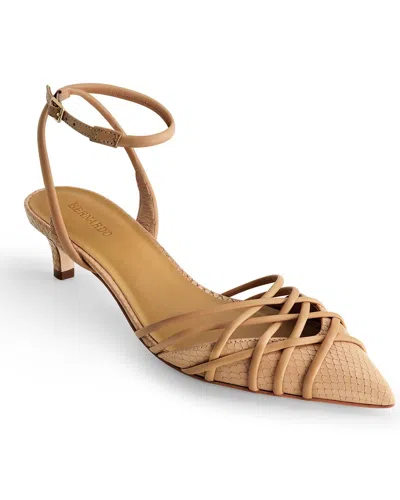 Bernardo Minu Leather Kitten Heel Pump In Neutral