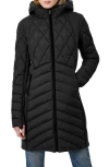Bernardo Mixed Media Water Resisant Quilted Puffer Jacket In Black