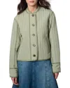 Bernardo Modern Quilted Cropped Jacket In Green