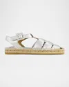Bernardo Monri Metallic Fisherman Espadrilles In Silver Metallic Nappa Mestico