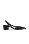 Bernardo Monroe Cap-toe Slingback Pumps In Black