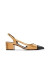 Bernardo Monroe Cap-toe Slingback Pumps In Brown