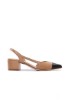 Bernardo Monroe Cap-toe Slingback Pumps In White