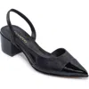 Bernardo Monroe Cap-toe Slingback Pumps In Black / Black