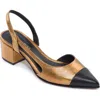 Bernardo Monroe Cap-toe Slingback Pumps In Bronze / Black