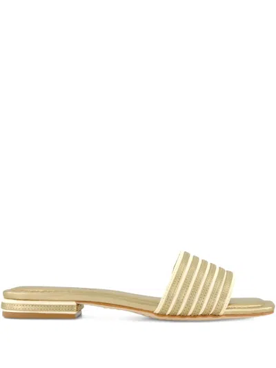 Bernardo Myko Striped Metallic Sandals In Gold