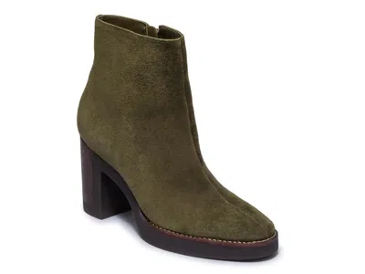Bernardo Nara Bootie In Dark Olive Green Suede
